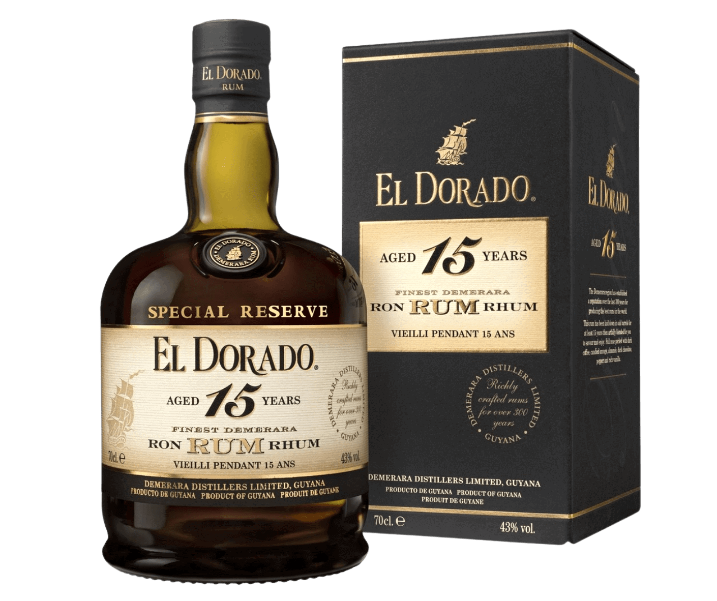 El Dorado 15 Years Old Special Reserve + GB 43% Vol. 0,7l