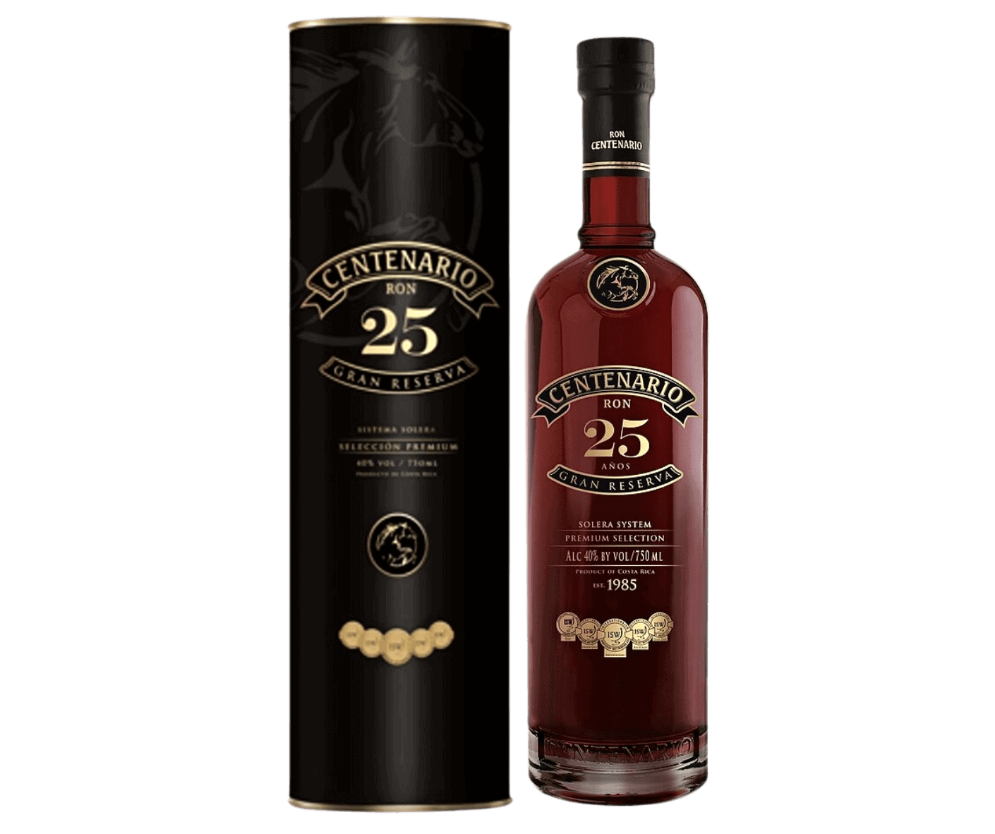 Ron Centenario GRAN RESERVA 25 Sistema Solera Rum 40% Vol. 0,7l +GB