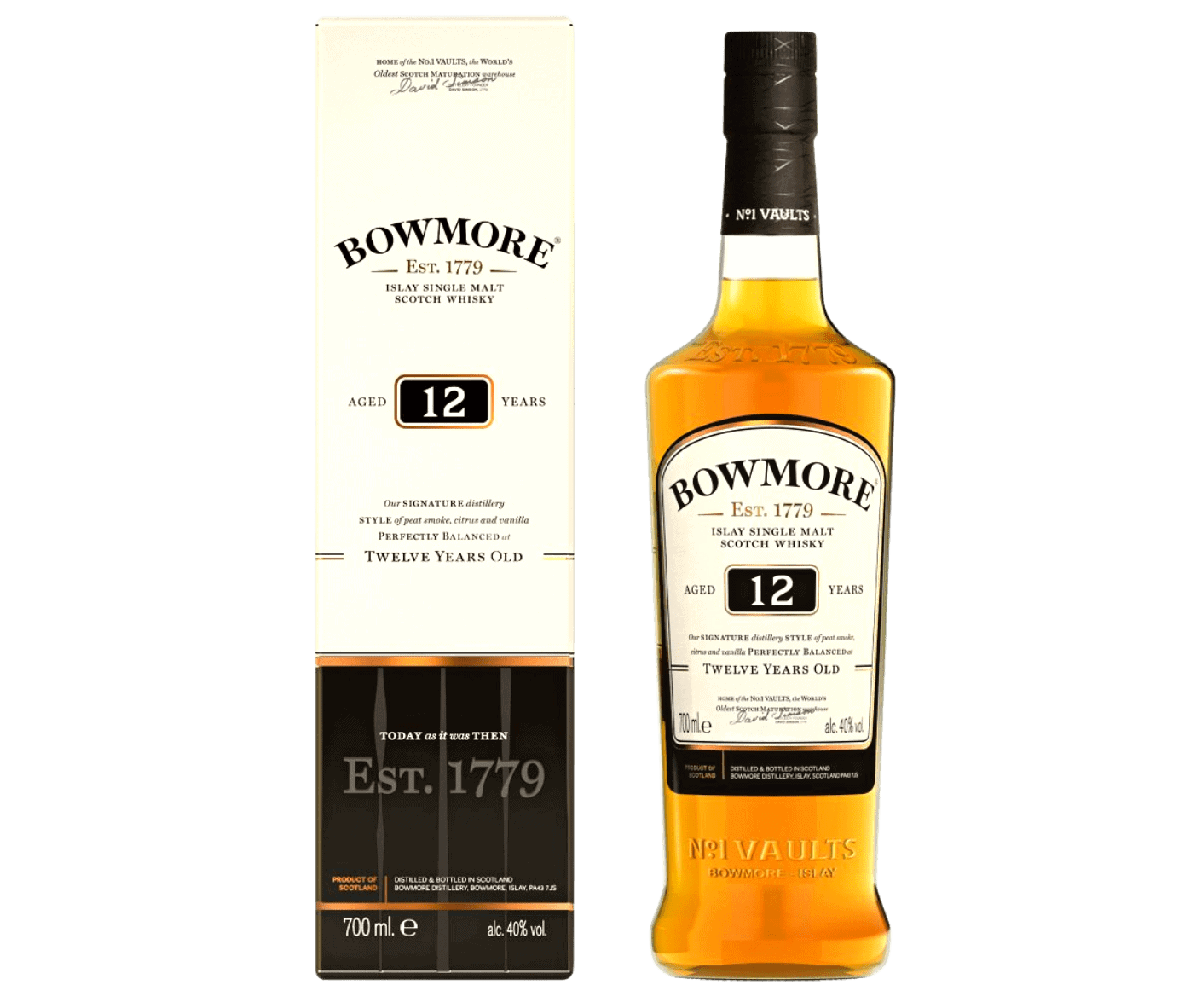 Bowmore 12 Years Old Islay Single Malt 40% Vol. 0,7l +GB